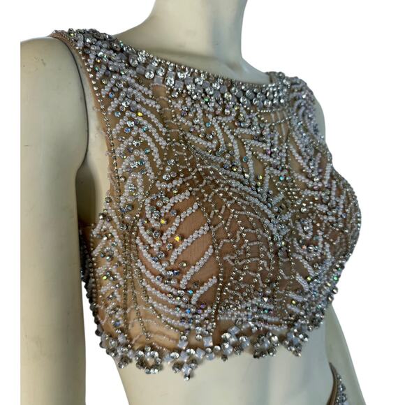 TERANI COUTURE PROM 1611P1018 White & Nude size 6 - Picture 9 of 16